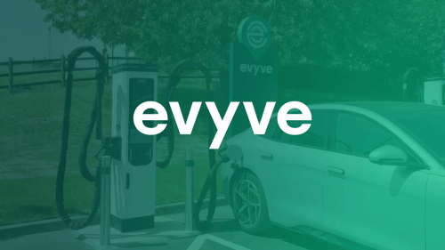 An electric car charging at an evyve rapid EV charging station