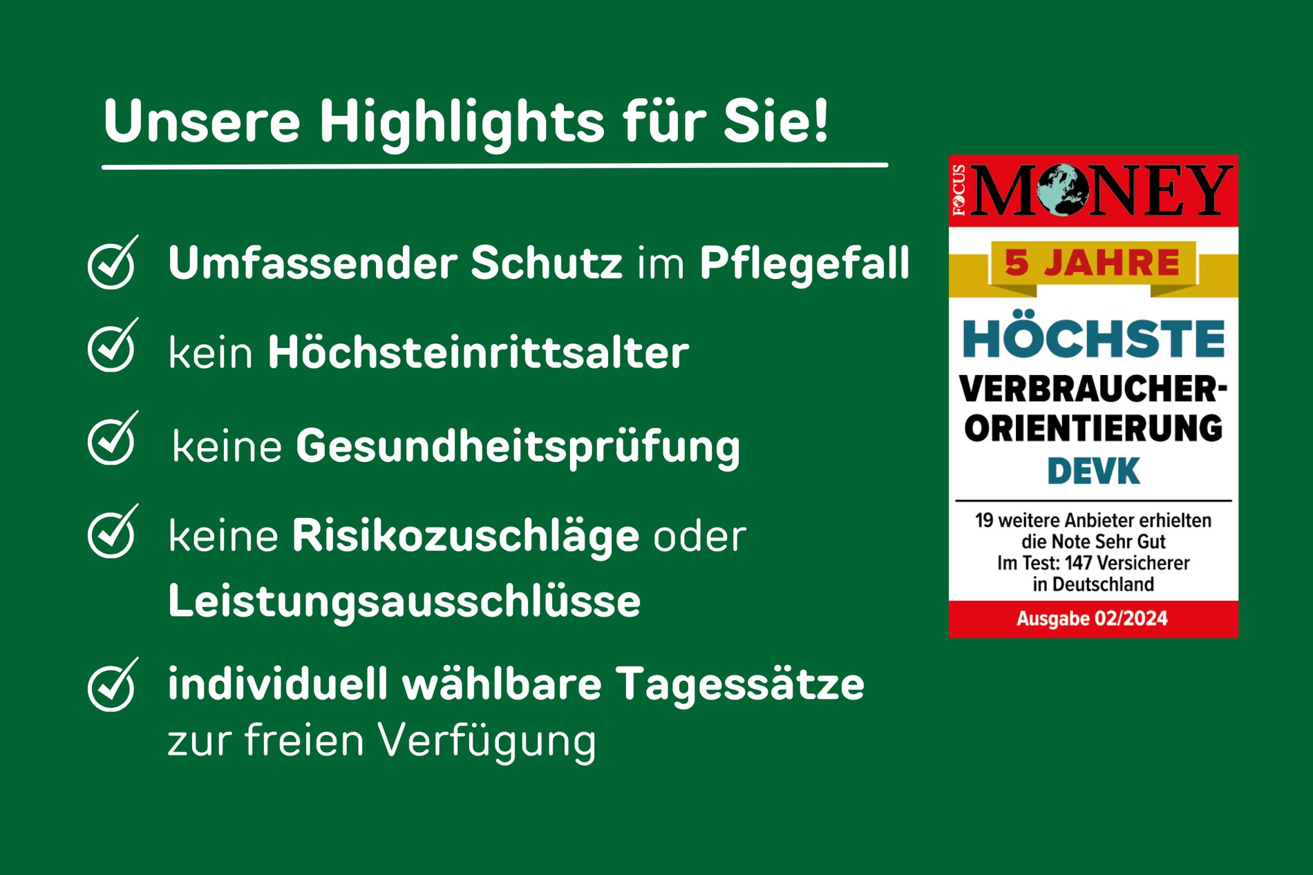 Die Highlights der DEVK Pflegezusatzversicherung in Celle