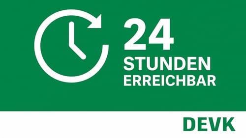 Foto mit der Info 24 Stunden telefonisch erreichbar.