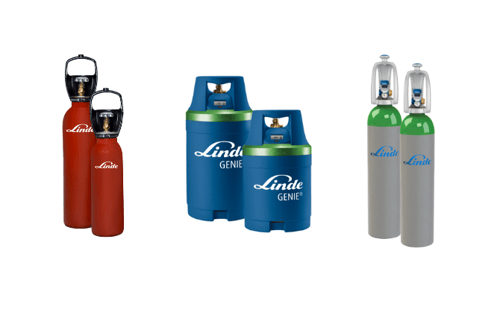 Linde industrigasflaskor