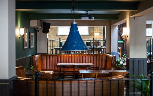 the dining area of a pub