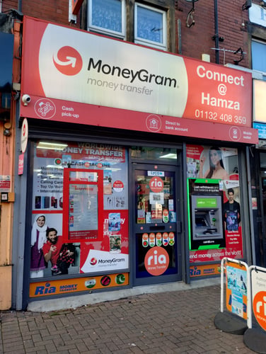 Storefront of No1 Currency Exchange located inside Connect @ Hamza in Harehills.