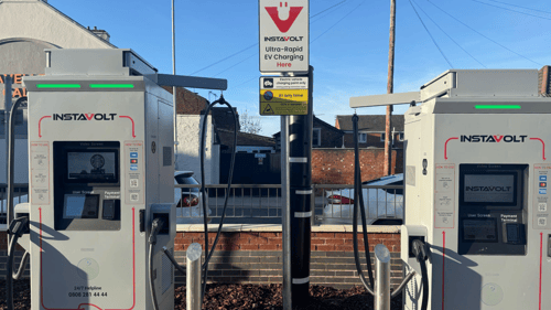 InstaVolt ultra-rapid EV chargers at Co-op Buxton Road in Stockport