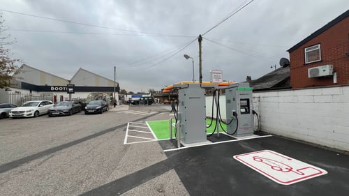 InstaVolt Booths Longridge Preston Lancs PR3 3NH An InstaVolt EV charging station on Berry Lane, Longridge, featuring ultra rapid chargers. Nearby amenities include Booths supermarket, Bella Italian restaurant, Mrs Sippy bar, Domino's Pizza, and 65 Cafe, providing convenient options for dining or shopping while charging
