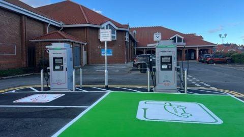 InstaVolt EV charging station near Whitby Marina on Langborne Road.