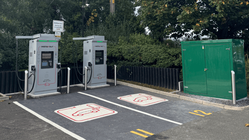 Ultra-rapid InstaVolt EV chargers at Bloomfield Shopping Centre in Bangor