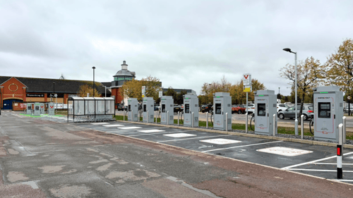InstaVolt EV charging at Serpentine Green, Peterborough