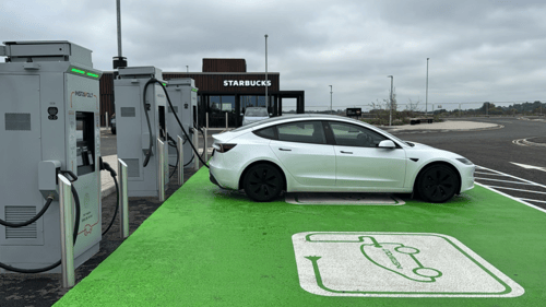 InstaVolt ultra rapid EV charging at New Stanton Park, Ilkeston near the M1