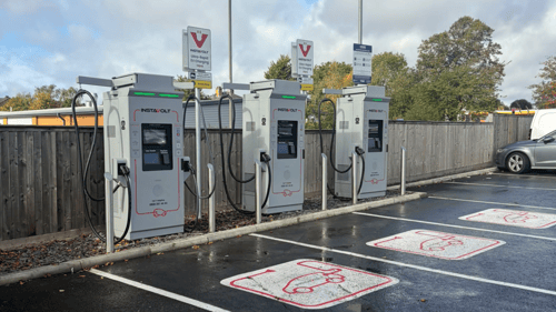 InstaVolt ultra rapid EV charging station at McDonald's, Owl Lane, Dewsbury.