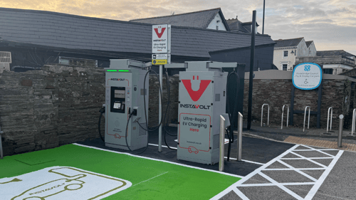 InstaVolt ultra-rapid EV chargers at Wadebridge Jubilee Road car park