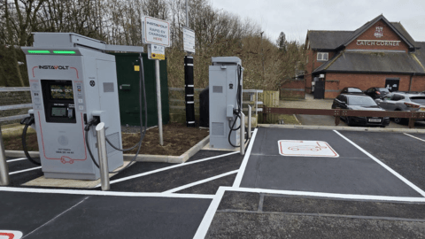 InstaVolt charging station at McDonald’s in Stafford, a key stop for EV drivers on the M6.