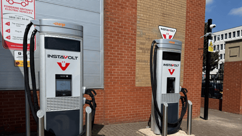 Rapid InstaVolt EV charging stations at Halfords Sheldon, Birmingham