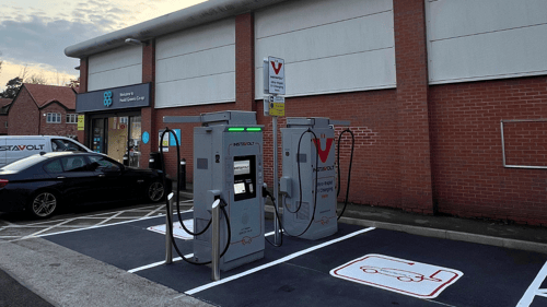 InstaVolt ultra-rapid EV chargers at Heald Green Co-op in Cheadle