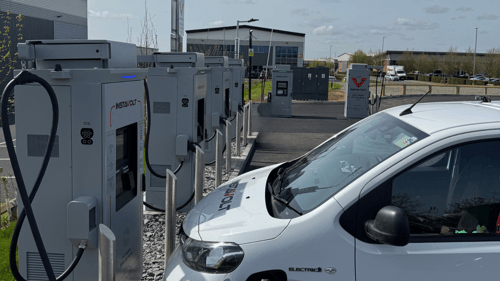 InstaVolt ultra rapid EV chargers at Costa Coffee, Airfield Business Park Market Harborough with easy access parking