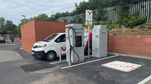 InstaVolt ultra rapid EV charging station at McDonald’s Farm Road Sheffield with dedicated EV parking bays and city centre access.