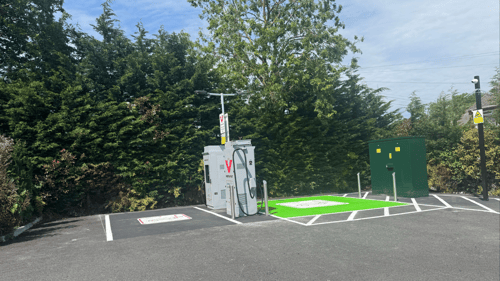 InstaVolt ultra rapid EV charging bays at Siesta Coffee Drive Thru in Catterick Garrison