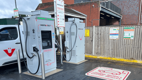 InstaVolt ultra-rapid EV chargers at the Promenade car park in Hythe, Southampton