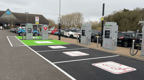 InstaVolt ultra rapid EV charging bays at Co-op Food Northampton Williams Way car park