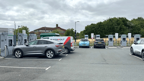 InstaVolt ultra-rapid EV chargers at Starbucks, Ortongate Retail Park, Peterborough