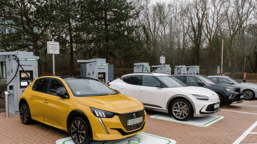 InstaVolt EV charging station next to InstaVolt HQ in Chineham Park, Basingstoke.