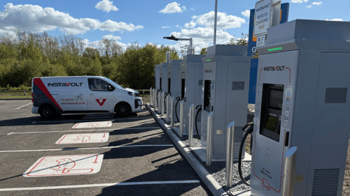 InstaVolt ultra-rapid EV chargers at Greggs Drive Thru on Skimmingdish Lane, Bicester.
