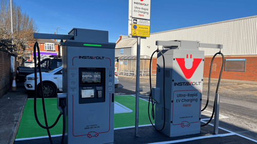 InstaVolt ultra-rapid EV chargers at Wimborne Road, Bournemouth