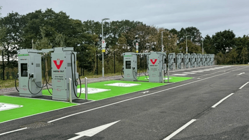 InstaVolt ultra rapid EV charging station on Lichfield Street, Lichfield
