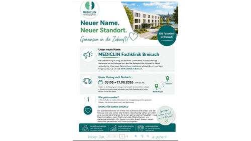 Umzug MEDICLIN Seidel-Klinik MEDICLIN Fachklinik Breisach