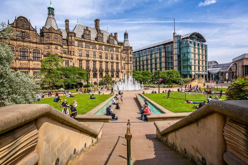 Town Hall building in Sheffield City Centre