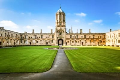 Library in Oxford with beautiful sunset flare