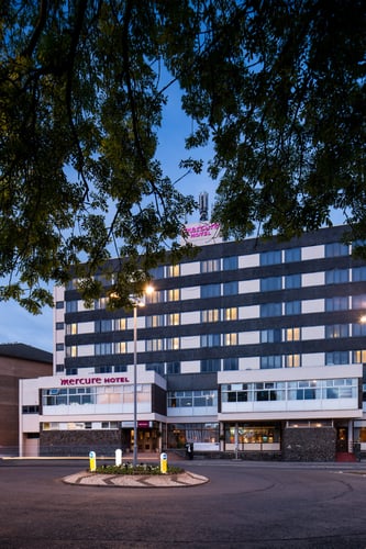 Front Entrance of Mercure Ayr Hotel at dusk