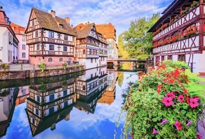 Devanture de maisons à Strasbourg