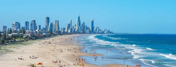 Surfers Paradise - beach and skyline