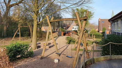 Auf dem Spielplatz der Johanniter-Kita Traumland in Schwarzenbek.