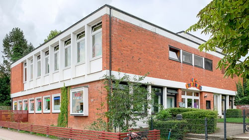 Das Gebäude der Johanniter-Kita Stoppelhopser Rümpeler Weg in Bad Oldesloe.