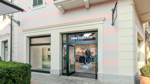 New Balance Store Front in Serravalle Scrivia Italy.